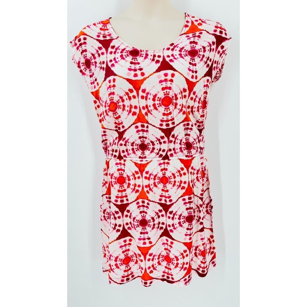 Banana Republic Pink Orange White Tie Dye Day Dress Size Large Swim Cover Up